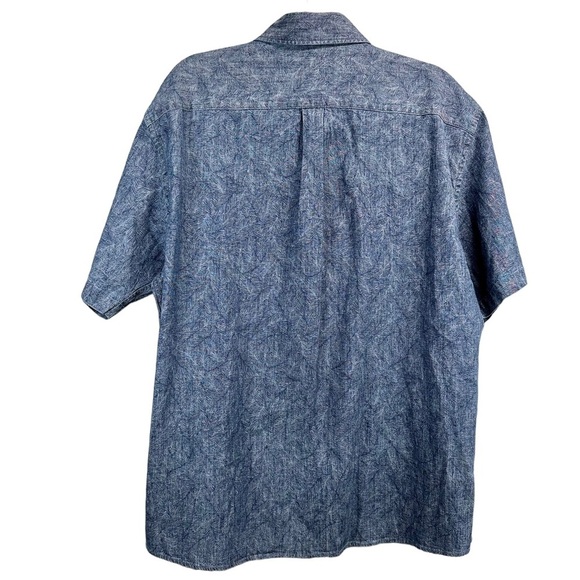 PETER MILLAR Seaside Indigo Palms Cotton-Stretch Sport Shirt - Picture 5 of 8